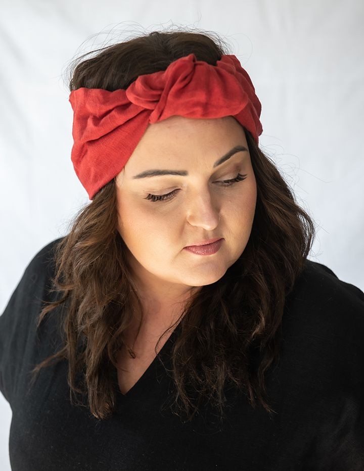 Headband terracotta-red
