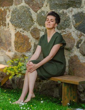 Kleit ELLA oliiviroheline