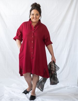 IRIS shirt dress fuchsia (kopeeri)